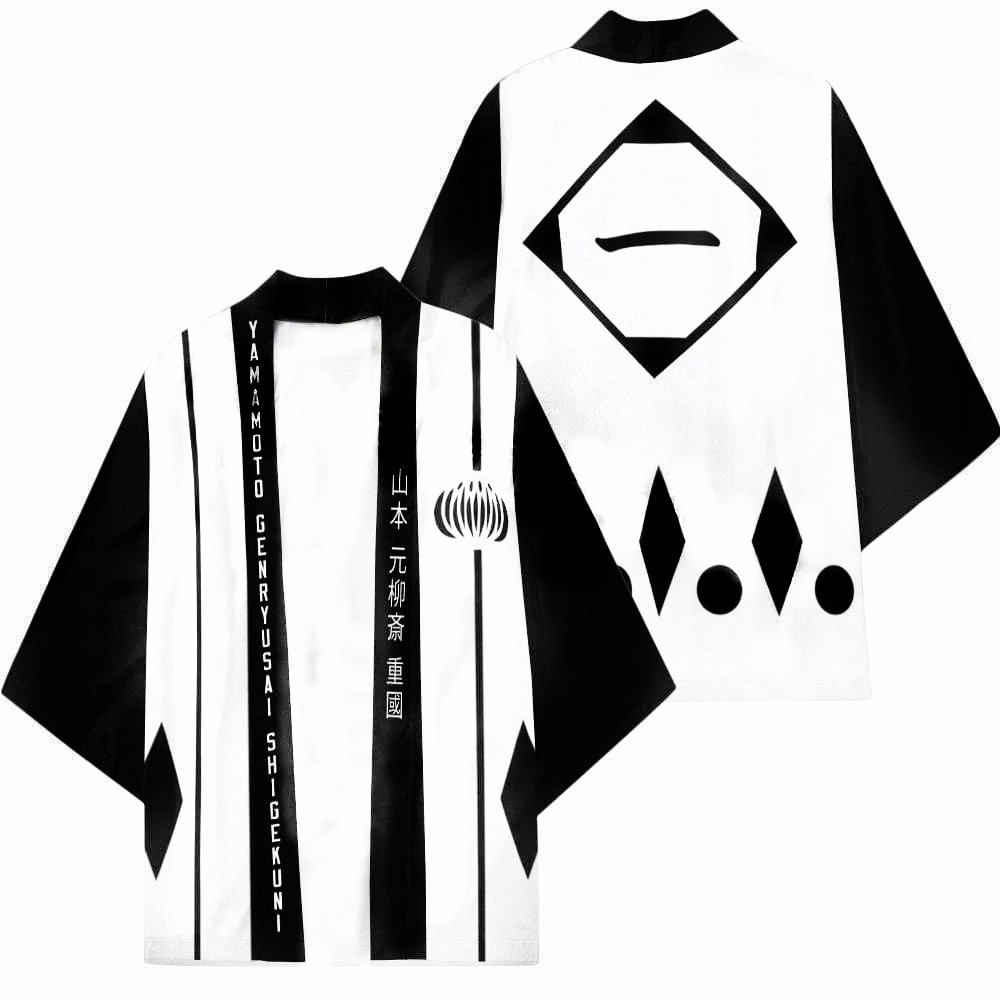 Bleach Captain Coat - 프린트 일본 하라주쿠 기모노 애니메이션 코스프레