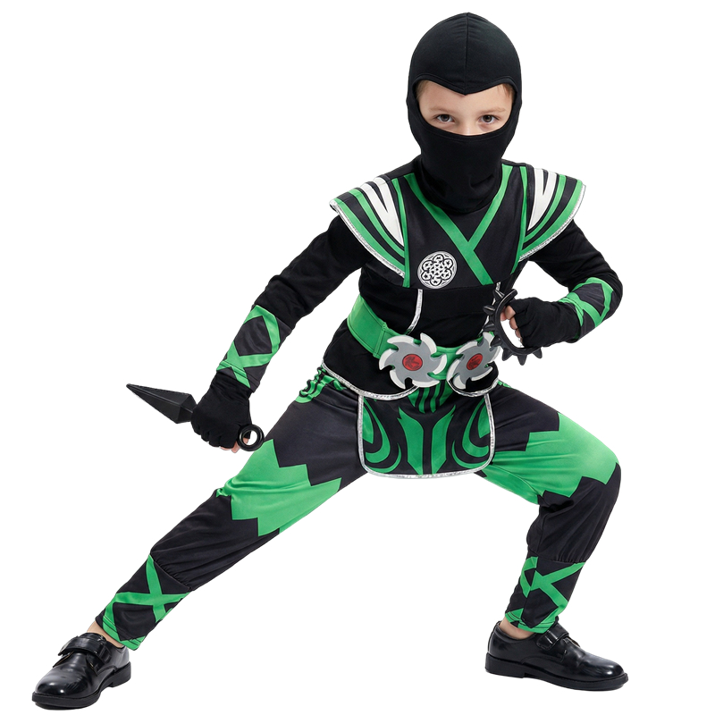 Anime Cosplay Kid - 일본 닌자 의상 세트 어린이용 녹색
