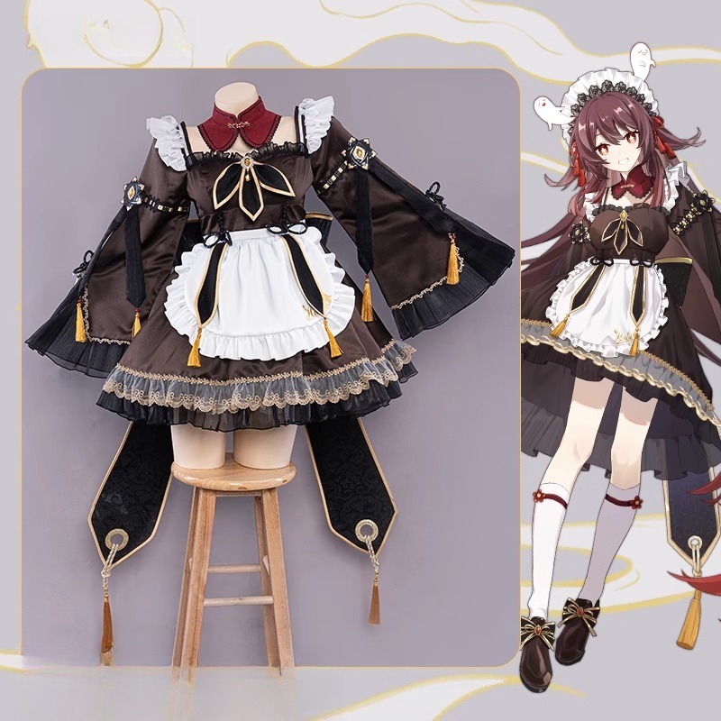 Anime Cosplay Maid - 게임 Genshin Impact Hu Tao 메이드
