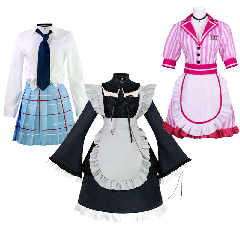 Anime Cosplay Maid - WHH 코믹 키타가와 마린 고조 와카