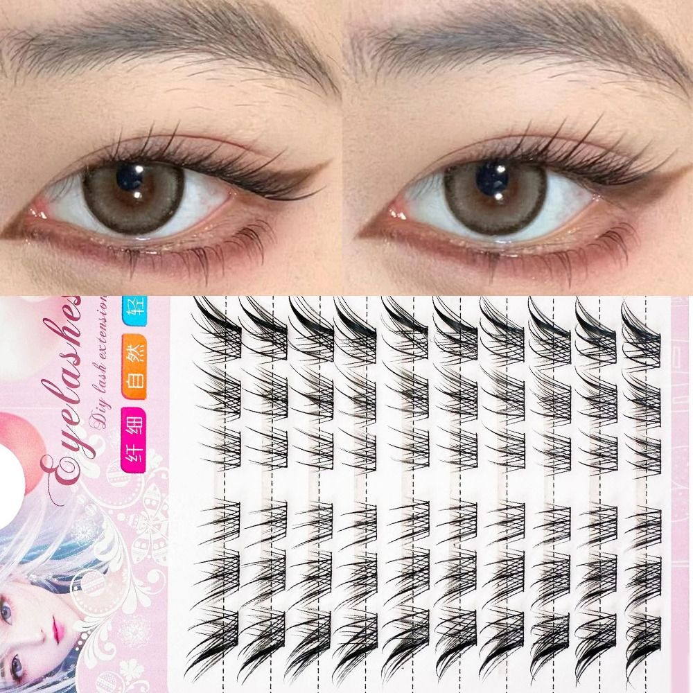 Anime Cosplay Lashes - 3D 캣아이 클러스터 속눈썹 내추럴 만화