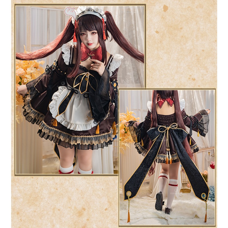 게임 Genshin Impact Hu Tao 메이드 코 - Anime Cosplay Maid 리뷰 및 가격
