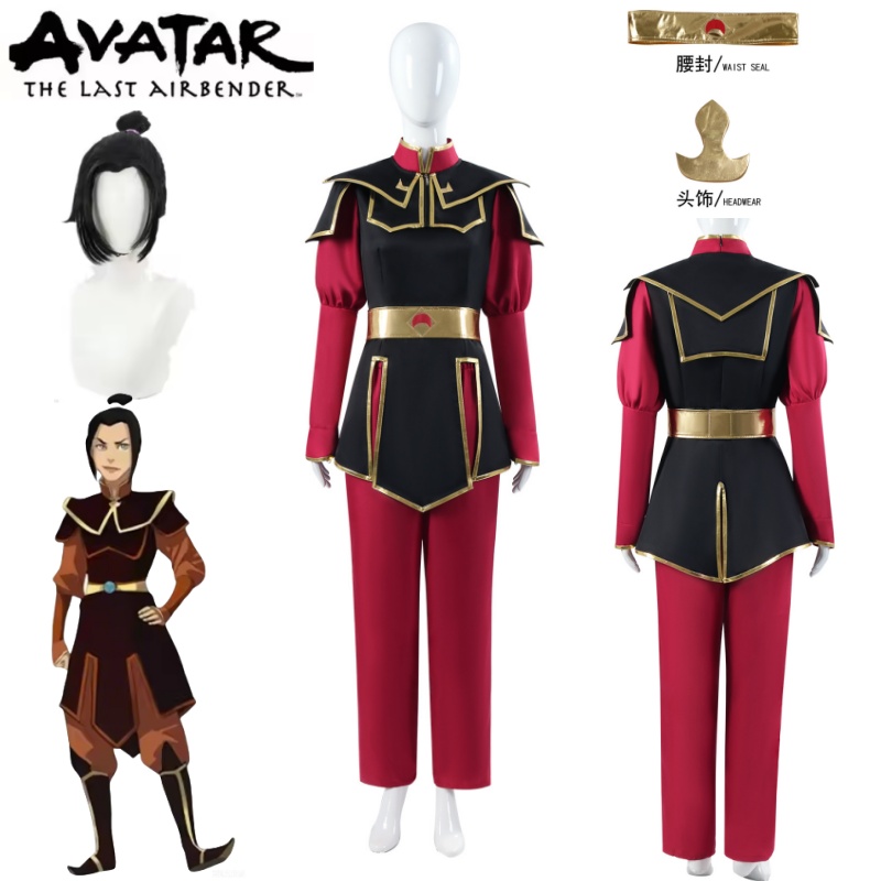 아줄라 코스프레 의상 레드 슈트 헤드웨어 액세서리 및  - Cosplay Avatar Anime 리뷰 및 가격