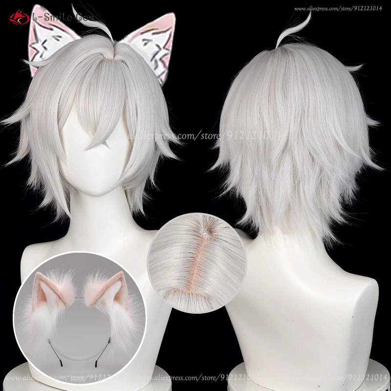 ZZZ 세스 로웰 코스프레 가발 30cm 실버 화이트  - Cosplay Anime White Hair 리뷰 및 가격