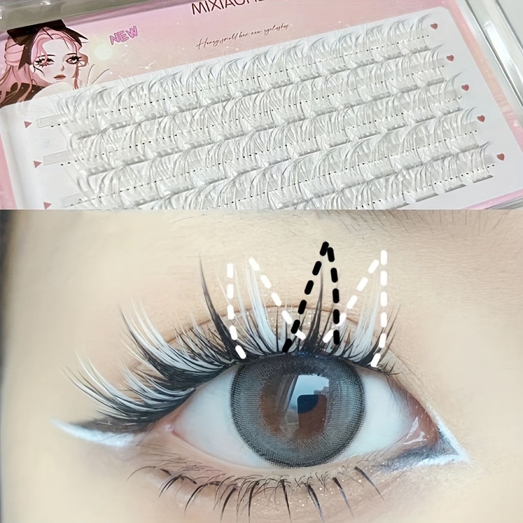 믹시아오허 컬러풀 속눈썹 60개 클러스터 간편하게 붙이 - Anime Cosplay Lashes 리뷰 및 가격